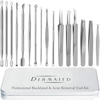 [16 Pcs] Blackhead Remover Tools 2025 Latest Pimple Popper Tool Kit | Stainless Steel Professional Pimple Extractor Tool Kit for Blackheads, Blemish, Comdone, Acne, Zit, and Whiteheads for Face & Nose