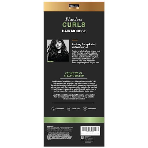 TRESemmé Hair Mousse 2-Pack + Keratin Repair Hair Mask – Flawless Curls Alcohol-Free, Anti-Frizz Hair Products with Heat Protection (3 Piece Set)