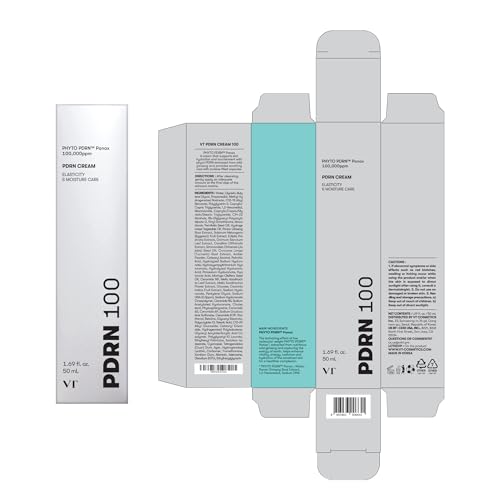 VT COSMETICS PDRN Cream 100, Nourishing & Restorative Moisturizer with 100,000 ppm Vegan PDRN, Lightweight Hydrating Cream for Glowy Glass Skin, Korean Skincare