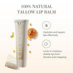 Beef Tallow For Skin,Tallow Lip Balm - Peppermint Squeezable Tube Moisturizer - Grass Fed Beef Tallow And Honey Balm - Whipped Beef Tallow for Lip Balm Skin Care - Made In USA - 2 PCS