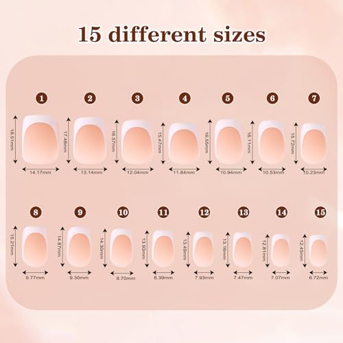 Press on Nails, 150pcs Short Nude Black French Tip Press on Nails, Square French Gel Nail Tips, Pre-Lasting French Tip Nails, Acrylic Soft Gel Nail Tips, Fake Nails for Women Nail Art DIY