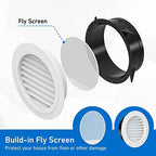 Hon&Guan 8'' Soffit Exhaust Vent, 8 Inch Round Wall Vent Cover for Bathroom Office Home (ø200mm)