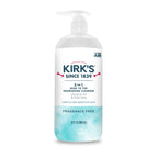 Kirk's 3-in-1 Head to Toe Nourishing Liquid Cleanser- for Men, Women & Children - Premium Coconut Oil & Aloe Vera- Non GMO & Vegan -Fragrance Free - 32 Fl Oz.