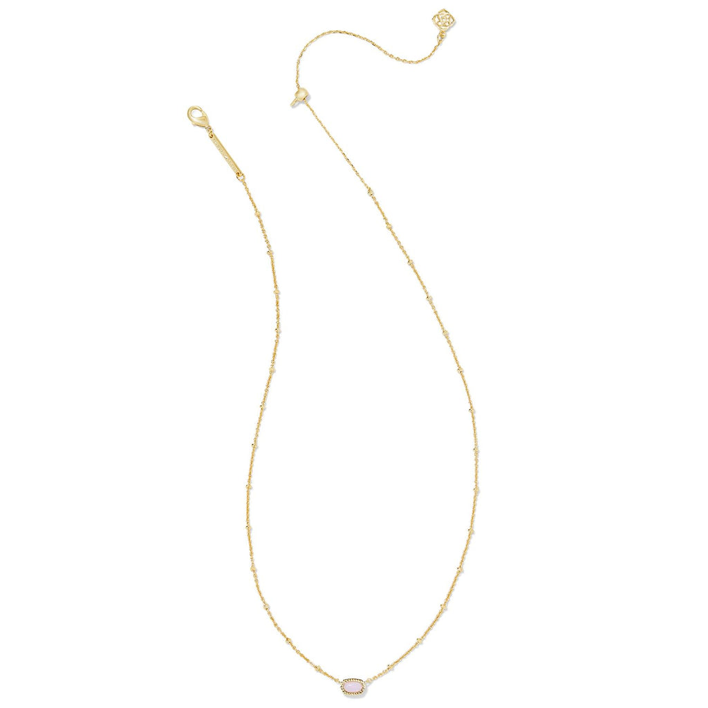 Kendra Scott 14k Gold-Plated Mini Elisa Satellite Short Pendant Necklace in Pink Opalite Crystal, Fashion Jewelry for Women