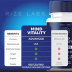 Mind Vitality Focus Brain Supplement to Boost Focus and Concentration & Avoid Mid-Afternoon Fatigue, Advanced Formula - Pack of 5(300 Capsules)