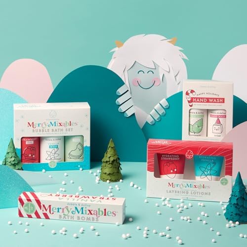 Dabble & Dollop Fizzy Cane Bath Bombs - Natural Droplets for Kids, 100% USA-Made, Paraben & Sulfate Free, Vegan, Gluten-Free, Tear-Free, Moisturizing & Fun (Set of 12)