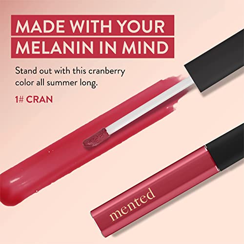 Mented Cosmetics Lip Gloss for Women Tinted Lip Balm Stain, Long Lasting Buildable Moisturizing Lipgloss Lipstick Topper, Made in USA, Cruelty Free Vegan Makeup, #1 Cran