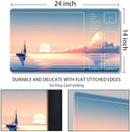 MTG Playmat with Zones Magic Card Playmat Game Mat,TCG & CCG Card Games Mat with Free Storage Bags Size 24 x 14 Inches (with Zones,Landscape)