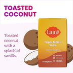 Lume Skin Care Gift Set for Women, Whole Body Deodorant Starter Pack -Smooth Solid Stick, Invisible Cream Tube, Acidified Body Wash Mini & Deodorant Wipes -Aluminum Free Odor Control (Toasted Coconut)