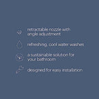 Brondell Fresh Spa Adjustable, Bidet Attachment FSA-15 for Toilet Seats with Adjustable Single Nozzle, Side Arm Control, Thin Profile, White (Ambient Temperature)