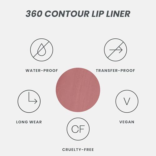 Wonderskin Lip Liner Pencil - 360 Contour Lipliner, Long Lasting, Sharpenable, Waterproof and Transfer-Proof Nude Lip Liner Pencil (Blush)