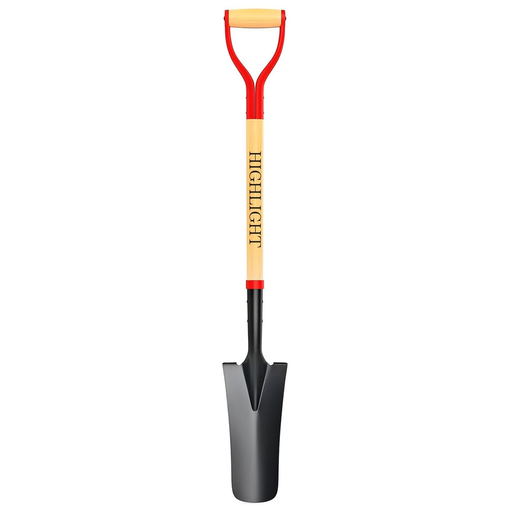 HIGHLIGHT Spade Shovel Digging Trench Garden 45 Inch D Grip Steel Shovel