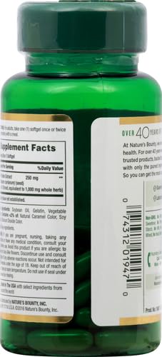 Nature's Bounty Milk Thistle, Herbal Health Supplement, Supports Liver Health, 1000 mg, Rapid Release Softgels, 50 Ct (Pack of 2)