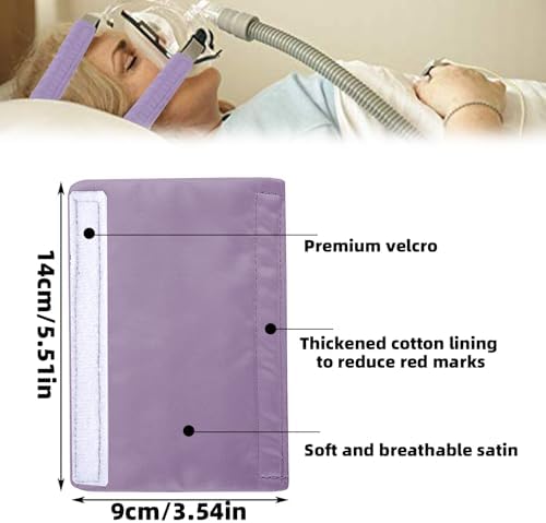 6 Packs Satin CPAP Strap Covers Soft, CPAP Mask Cushions, Breathable CPAP Strap Cushions, CPAP Hair Protector for Women, Universal Silk CPAP Strap Covers for Reducing Red Marks (Light Purple)