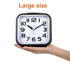 5.5" Large Analog Alarm Clock Silent Non Ticking, Gentle Wake, Beep Sounds, Increasing Volume, Battery Operated Snooze and Manual Light, Easy Set, Black (Best for Elder)