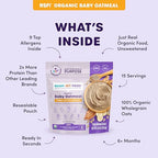 Ready, Set, Food! Organic Baby Oatmeal Cereal | Peanut Butter Banana - 1 Pack | Organic Baby Food with 9 Top Allergens: Peanut, Egg, Milk, Cashew, Almond, Walnut, Sesame, Soy & Wheat | Unsweetened | Fortified with Iron - 15 servings