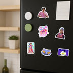 60PCS Pop Demon Hunters Sticker Sheets – Korean Idol Movie, 3D Anime, Huntrx, Saja Boys, Jinwoo, Rumi, Tiger, Zoeystery, Miromabby – Waterproof for Bottle, Phone, Party Decor, Scrapbook