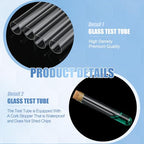 Thyle Glass Test Tubes with Cork Clear Stoppers Round Bottom Lab Test Alcohol Tampons Glass Tubes Container Vials for Plants Scientific Experiments Candy Storage Party Favors (50pcs,15 * 100mm/13ml)
