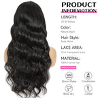26 Inch 13x6 Lace Front Wigs Human Hair 200% Density Body Wave Lace Front Wigs Human Hair Pre Plucked Glueless Wigs Human Hair For Women HD Lace Frontal Wig Human Hair With Baby Hair