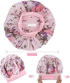 Satin Bonnet Hair Bonnet for Sleeping- 4 Pack Large Silk Bonnets for Black Women with Elastic Soft Band for Hair Care
