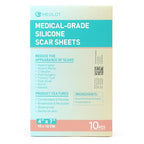 Silicone Scar Sheets, Large 10Pcs 4” x 7” Each, Medical Silicone Tape for Scar Treatment, Scar Patches for C-Section, Keloid Bump, Stretch Marks, Burn, Acne, Surgical Scar Removal