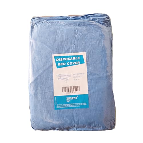 Case of 100 Disposable Fitted Massage Table Sheets Bed Covers 82 x 35 inches Blue