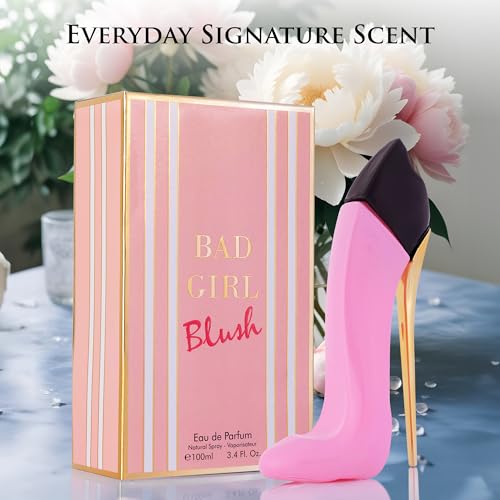 Bad Girl Blush for Women EDP 3.4 fl Oz- Top Notes of Sweet Citrus Bergamot with Sweet, Soft Hints of Almond - Base Scents of Fresh, Floral Peony & Warm Blend of Vanilla - Elegant 100ml Bottle
