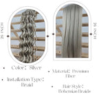 Silver Braiding Hair Pre stretched for Boho Braids Pre stretched Boho Braiding Hair