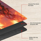 Playmats for Magic: The Gathering MTG Card Game Mat Plus 50 Pcs Card Sleeves, 24 x 14 inch TCG Mat with Stitched Edge for Commander Deck Duskmourn Board Game, Arborist Fire