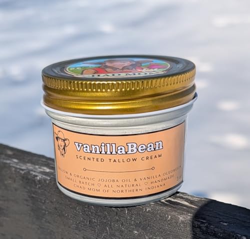 Vanilla Whipped Tallow Cream, vanillaBean by Chad Mom featuring Organic Jojoba Oil, 3oz