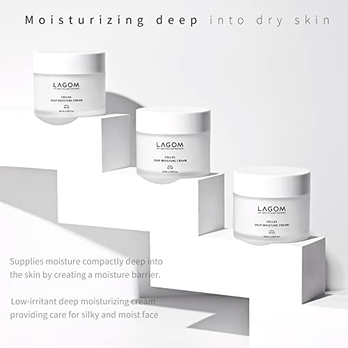 LAGOM Cellus Deep Moisture Cream A natural, advanced moisturizer with Ceramide and D-Panthenol (B5) for all skin types silky hydrating nourishing and protecting cream 2.02 Fl Oz