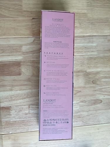 LANDOT Hot Hair Blow Dryer Brush: One-Step HairDryer Styler and Volumizer - Upgraded Plus 2.0 Hot Air Brush with Negative Ion Anti-frizz Ceramic Titanium 60mm Oval Shape Barrel Purple Color