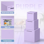 hizgo Adults Purple Piggy Bank, Stainless Steel Piggy Bank for Adults/Kids Must Break to Open, Unopenable Money Saving Box(4.72-inch, Purple)