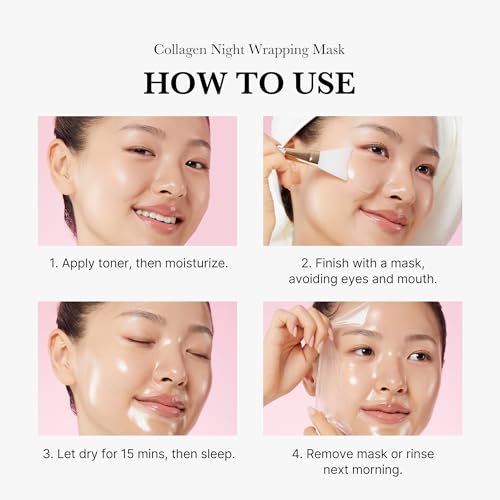 medicube Korean Viral Glass Skin Faical Mask Duo: Collagen Overnight Wrapping Peel Off Facial Mask Pack & Zero Pore Blackhead Mud Facial Mask & Jelly Brush