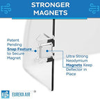 Vent Deflector - Redirect Airflow - Fits 10" to 14" Wide Floor, Wall, Ceiling Vent Registers - Multi-Surface Use - Strong Neodymium Magnets and 3M Adhesive Tabs Included - 2-Pack