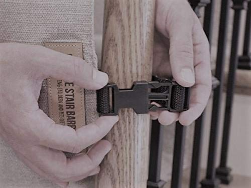 The Stair Barrier Banister to Banister No Drill Baby Gate for Stairs - Fabric Excellence Easy Setup Maximum Security with Portable Pet Gate for Stairs - Climb-Proof Neat and Tidy Fabric Baby Gate