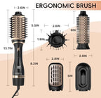 Hair Dryer Brush, Multifunctional Hot Air Brush with Adjustable Heat Settings for Different Hair Types, Negative Ion Technology & Quick Drying
