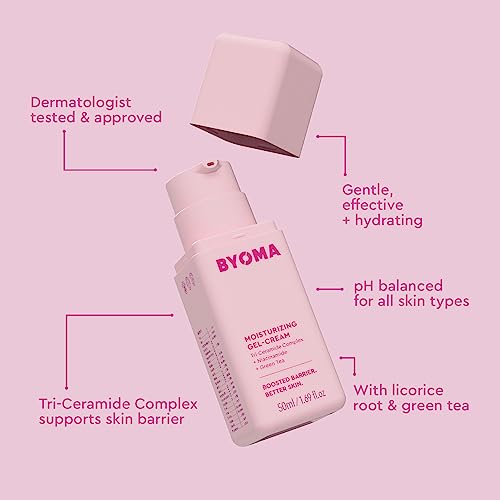 BYOMA Moisturizing Gel Cream - Barrier Repair Cream/Gel Face Lotion with Niacinamide and Green Tea - Ceramide Face Moisturizer for Dry Skin - Alcohol Free, Oil Free Face Moisturizer - 1.69 fl. oz