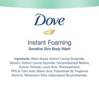 Dove Instant Foaming Body Wash 4 Count for Softer and Smoother Skin Sensitive Skin Effectively Washes Away Bacteria While Nourishing Your Skin 13.5 oz