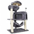 YUNIQUE Cat Tree with Cat Condo and Big Hammock, Grey