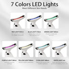 Red Light Therapy for Face, 7 Color LED Facial Light Therapy Wand for Skin Care at Home Blue Light Therapy Face Massager Tool for Face, Neck (White)