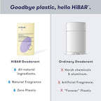 HiBAR - Lavender & Jasmine Plastic Free Deodorant - Natural Deodorant - All-Day Protection - With Sunflower Seed Wax, Rice Bran & Shea Butter - Plastic, Paraben & Aluminum-Free - Vegan - 3 Pack