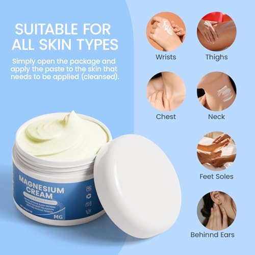 Magnesium Cream for Sleep: Magnesium Lotion Easily Absorbed by Muscles Long Lasting Moisturizing 90g/3.17oz
