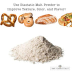 Raw Essentials Diastatic Malt Powder - Baking secret used by Professional Bakers - Improve the taste and texture of your Baked Goods - Vegan - 10 Ounce Bottle
