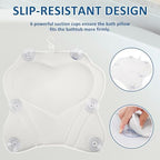 LuxStep Bath Pillow-Bathtub Pillow with Air Mesh Fabric & 6 Non-Slip Suction Cups, Bath Pillows for Tub Head, Neck and Back Support, Bath Accessories Spa Gifts, White