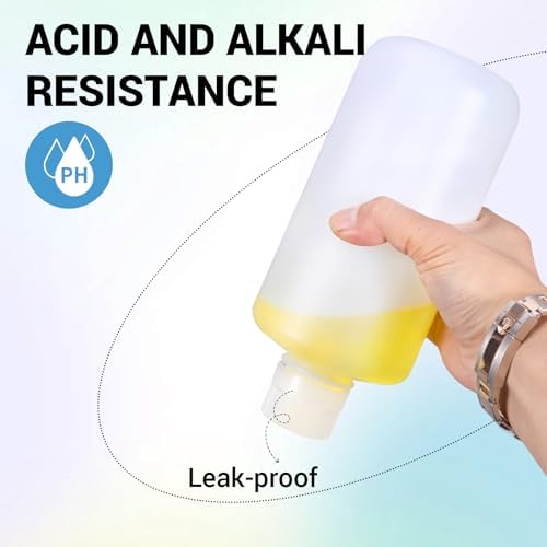 1000ml/33.8 oz Narrow Mouth Round Chemical Container, Plastic Leak Proof HDPE bottle, Lab Reagent Bottles, Water Sample Bottles (2 Pcs)