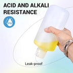 1000ml/33.8 oz Narrow Mouth Round Chemical Container, Plastic Leak Proof HDPE bottle, Lab Reagent Bottles, Water Sample Bottles (2 Pcs)