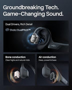 SHOKZ New OpenRun Pro 2 - Open-Ear, Bone Conduction Sport Headphones - with Reflective Strip - Sweat Resistant, Workout Headphones - Secure, Wireless, Comfortable Fit-Deep Bass and Smart Mic App