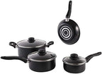 Deahun Mainstays 7 Piece Non-Stick Cookware Set Aluminium Mint, Dishwasher Safe (Black)