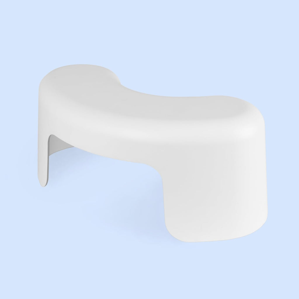 TUSHY Arc Toilet Stool: Supports a Natural Comfortable Squatting Posture to Unkink Your Colon for Easier Bowel Movements | Sleek, Space-Saving Design with Smooth, Curved Shape for Foot Comfort, White
